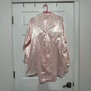 Delicates Light Pink Satin Pajama Set